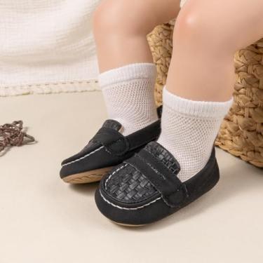 Imagem de Mocassins para bebês meninos meninas sola macia mocassins meninas primeira caminhada sapatos sociais, A01/preto, 12-18 Months Toddler