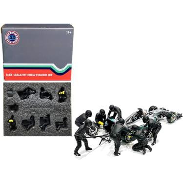 Imagem de Formula One F1 Pit Crew 7 Figurine Set Team Black Release II for 1/43 Scale Models by American Diorama