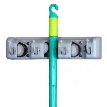 Imagem de Suporte Multiuso para Vassouras e Ganchos – 4 Posicionamentos