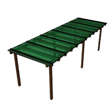 Imagem de Kit Policarbonato Verde 4mm 6,00m X 2,00m - Perfis Naturais