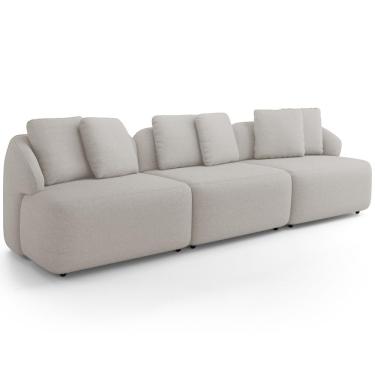 Imagem de Sofá 4 Lugares Para Sala de Estar Living 294cm Arlo F04 Linho Cru - Lyam Decor