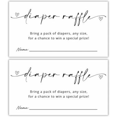 Imagem de LEES A.M. Bilhetes para sorteio de fraldas | 8,5 x 5 cm | Cartas de sorteio de fraldas | Jogo de chá de bebê | Conjunto de 50