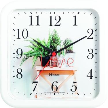 Imagem de Relógio De Parede Quadrado Herweg 660053 23cm Branco