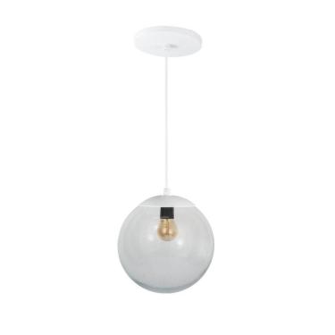 Imagem de Pendente Globo Esfera De Vidro Cristal 20cm - Branco