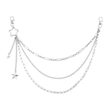 Imagem de Corrente de calça gótica, pingentes para mulheres e homens, punk em camadas, corrente de bolso gótica Y2k para mulheres, correntes de cintura hip hop, Small, Liga metálica, Sem Pedra Preciosa