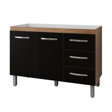 Imagem de Balcão Para Pia Bianca 120 Cm Moblis Cor:savana Preto