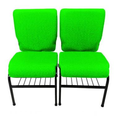 Imagem de 02 Cadeiras Para Igrejas C/ Porta Biblía E Porta Cálice Verde