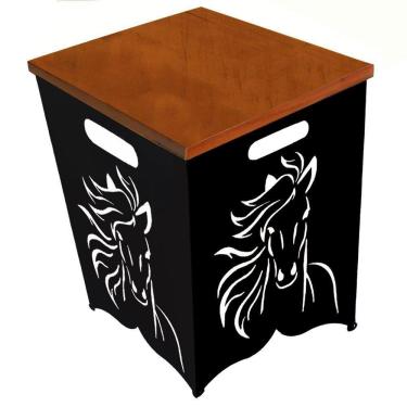 Imagem de Banco De Ferro Com Tampo De Madeira E Cavalo Em Corte A Laser