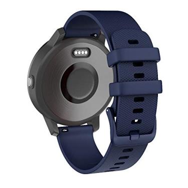 Imagem de ISABAKE Pulseira de substituição para Garmin Vivoactive 4, Samsung Galaxy Watch 46 mm, Gear S3 Frontier, Classic - pulseira de silicone de liberação rápida de 22 mm - azul escuro