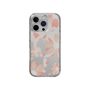 Imagem de SWITCHEASY Estilo M - Flor transparente floral projetada para iPhone 16 Pro Max 6,9 polegadas, compatível com MagSafe, capa protetora de telefone para mulheres - flor rosa