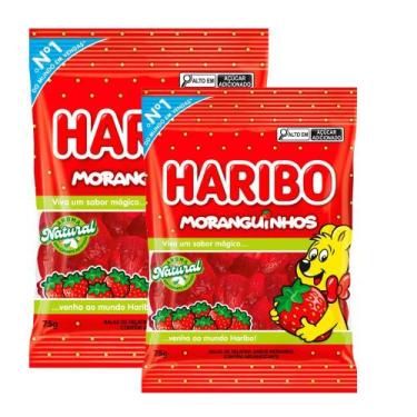 Imagem de Kit 2 Bala Haribo Moranguinhos 75g