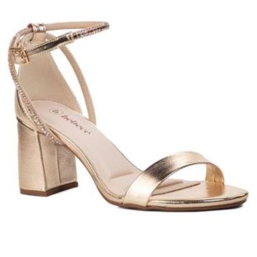 Imagem de Sandália F Salto Bloco Fivela Tira C/ Strass Bebecê T6059489-Feminino