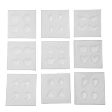 Imagem de Conjunto de moldes de brincos de silicone premium DIY Kit de fabricação de joias artesanais para decorações de pingentes 9 tipos branco 117g