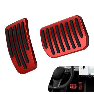 Imagem de CyperFair Pedal de acelerador de freio de 2 peças, tira de silicone antiderrapante de liga que se encaixa firmemente na capa do pedal do carro, substituição de ajuste de especificação padrão