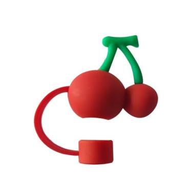 Imagem de Capa de palha de cereja para copo Stanley de 40 e 850 g, tampa de silicone de 10 mm para acessórios de copo Stanley, bonito topo de palha para copos, tampa de palha para canudos reutilizáveis (DMS171)