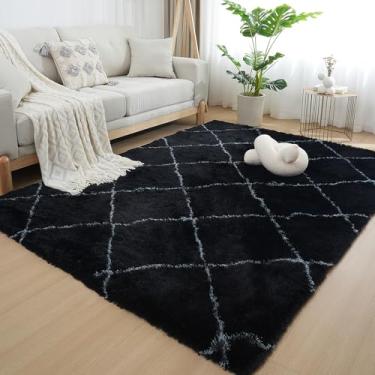 Imagem de Tapetes de área para sala de estar, 20 x 25 cm, ultramacio, fofo, grande, felpudo para quarto, antiderrapante, para berçário, meninos, meninas, quarto de crianças, moderno, decoração de casa