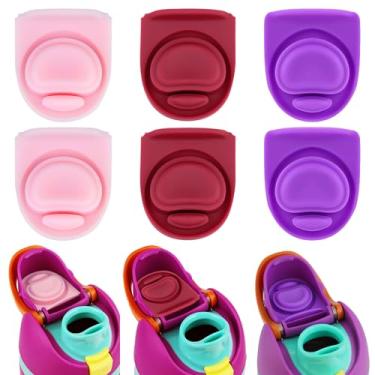 Imagem de 6 peças de vedação de borracha de substituição compatível com Owala Freesip 680.4 g 947.2 g, tampa superior da garrafa, inserção, bico, tampa de silicone, peças de reposição acessórios para Owala 16