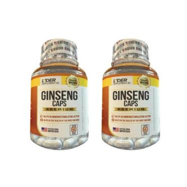 Imagem de Ginseng Caps - 60 Caps 500Mg Kit Com - 2 Potes - Lider vendas