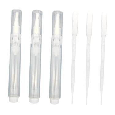 Imagem de Vaveren Conjunto de 3 canetas de retoque de tinta para unhas, canetas transparentes recarregáveis ​​de 6ml, pincéis para portas, cutículas, pintura de, Claro