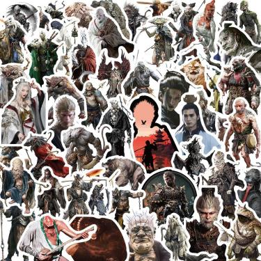 Imagem de Adesivos Blacks Myths Wukongs, vinil impermeável, anime, 57 unidades