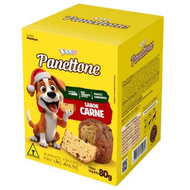 Imagem de Panetone Para Cães Doogs Sabor Carne 80g