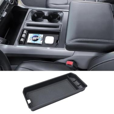 Imagem de HGWEI Organizador de console central compatível com Ford F150 2021-2026 acessórios internos - compartimento oculto com bolso lateral do motorista (não serve para câmbio de console armazenável)