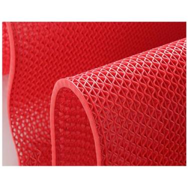 Imagem de SPXMQSS Tapetes externos para jardim, tapete antiderrapante lavável para cozinha, jardim, tapete de drenagem a céu aberto de PVC, resistente ao desgaste, para deck, varanda, varanda, banheiro vermelho
