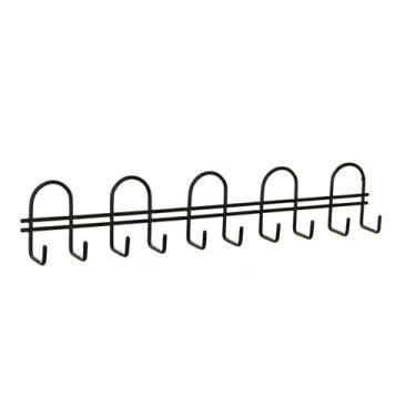 Imagem de Cabide de Parede com 10 Ganchos, Cor Preto, Metaltru.