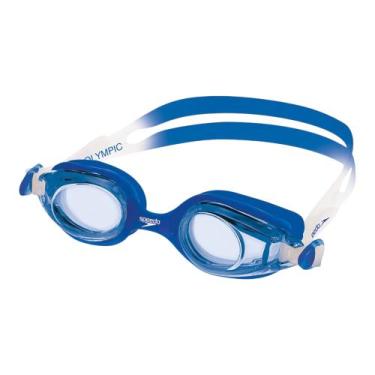 Imagem de Óculos De Natação Junior Olympic Speedo Proteção UV AntiFog, Azul, Azu