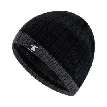 Imagem de Gorro De Inverno Unissex Forrado Com Pelúcia Quente Casual Tricotado P