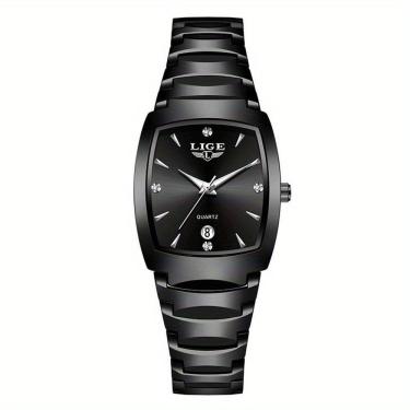 Imagem de Relógio Lige Quadrado De Moda Com Quartzo Minimalistas Preto