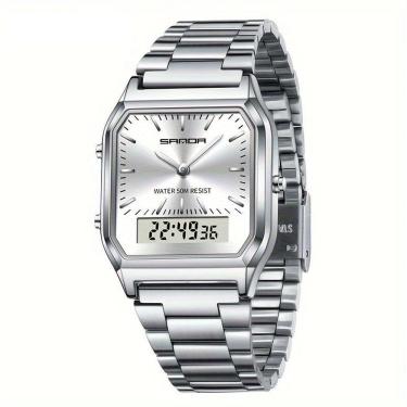 Imagem de Relógio - Estilo Business Elegante À Prova Da Água Com Cronômetro Prateado