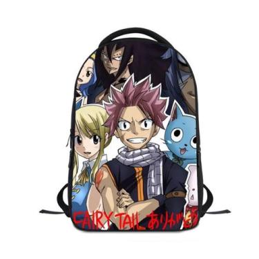 Imagem de Mochila escolar infantil Fairys Tails com impressão 3D Oxford 24x12x30