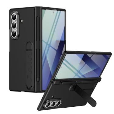 Imagem de YQODSZ Capa para Samsung Galaxy Z Fold 7 com suporte para caneta S e Stylus e suporte, protetor de tela de vidro embutido capa protetora de dobradiça cobertura total à prova de choque fina capa