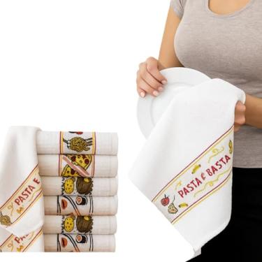 Imagem de Pano de Prato atoalhado Gourmet Premium 370 grs. Panos de Copa Felpuldo Alta absorção 100% Algodão Felpudo 65x45cm Kit 7 Unidades com bainhas reforçada Pano Cozinha Gourmet Guardanapos Atoalhado Luxo