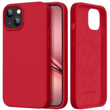 Imagem de GolbinBox Capa magnética para iPhone 15, compatível com MagSafe, [forro de microfibra macio antiarranhões], capa protetora de silicone líquido fino à prova de choque para iPhone 15 de 6,1 polegadas