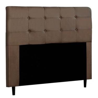 Imagem de Cabeceira Cama Box Casal King Luna 193cm Suede Marrom - Desk Design