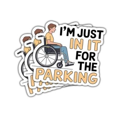 Imagem de Adesivos de vinil I'm Just in It for The Parking Disability para pessoas com deficiência, adolescentes, adultos, estudantes, advogados, adesivos de vinil para laptop, carro, garrafa de água, scrapbook