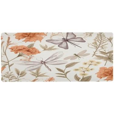 Imagem de Wassud Dragonflies Mouse pad para jogos com base de borracha antiderrapante, mouse pad longo para teclado de computador com borda costurada, almofada grande à prova d'água para escritório, casa, 80 x