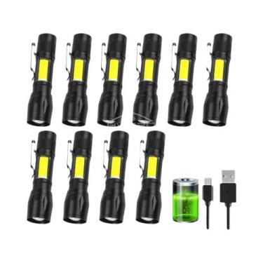 Imagem de Lanterna Mini LED Recarregável USB Portátil Luz COB De Alta Potência À