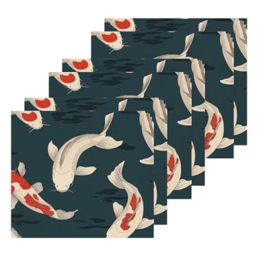 Imagem de Burbuja Pacote com 6 toalhas de algodão de peixe japonês, toalhas de rosto altamente macias e absorventes para banheiro, mão, cozinha, academia, limpeza, 30 x 30 cm