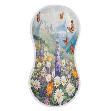 Imagem de xigua Conjunto de 1 panos para arrotar musselina Wildflowers, super macios e absorventes, roupas de arroto de algodão, presente de chá para recém-nascidos, bebês meninas e meninos
