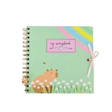 Imagem de Álbum de Fotos Scrapbook 30 Folhas Capivaras Tamanho 19x19 cm