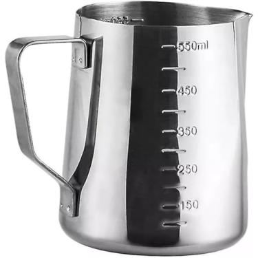 Imagem de Jarra Barista Leiteira Inox 600ml Multiuso Cremeira Pitcher Café Espresso Cappuccino Profissional para Latte Art Casa Cozinha Cafeteria