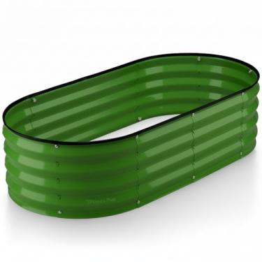 Imagem de Plant & Plot Canteiros elevados galvanizados para jardim ao ar livre // Canteiros elevados para jardinagem, legumes, flores // Grande caixa de jardim de metal (verde-oliva) // Design patenteado sem