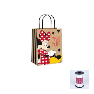 Imagem de Kit Sacola de Papel Kraft Minnie com Fita Cetim 7mm x 100m