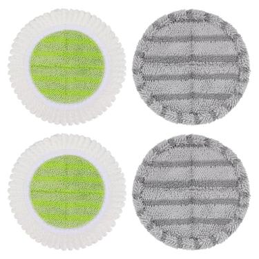 Imagem de Almofadas de esfregão elétrico de 16 cm compatíveis com Vmai Alfabot Qimedo Idoo Eous Bi-ssell Electric Corldess Spin Mop, almofada de substituição de esfregão redondo de microfibra para limpeza de