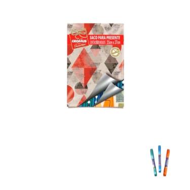 Imagem de Kit Saco Metalizado 30X44 cm Com 50 Unidades E Fita De Cetim 7mm X 10 Metros