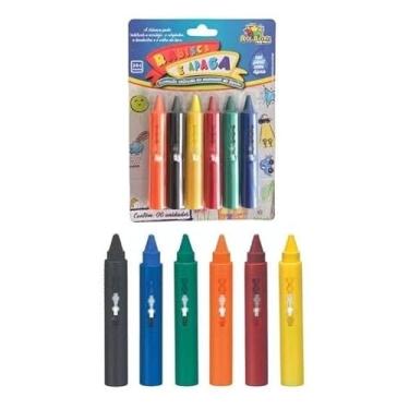 Imagem de Kit 2 Canetas Mágica Infantil 6 Cores Risca e Apaga – Desenho em Box Banheira Azulejo Espelho, Sai Fácil
