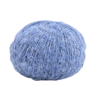 Imagem de Fio de lã macia tricô lã mistura de fios de crochê artesanato 25 g várias cores para bricolage suéteres boneca cachecóis acessórios pedra azul
